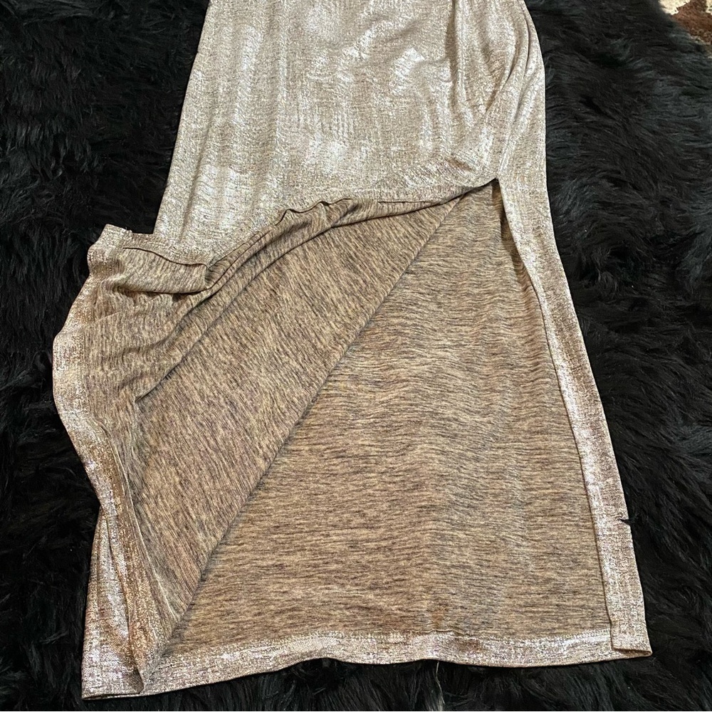 Connected Apparel Ladies Long Length Sleeveless Metallic Cowl Neck Lined Size 8 - Picture 9 of 16